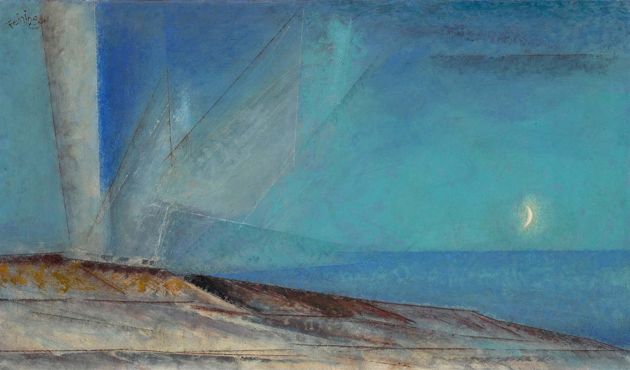 Lyonel Feininger Puslu Akşamda Tepeler Kanvas Tablo