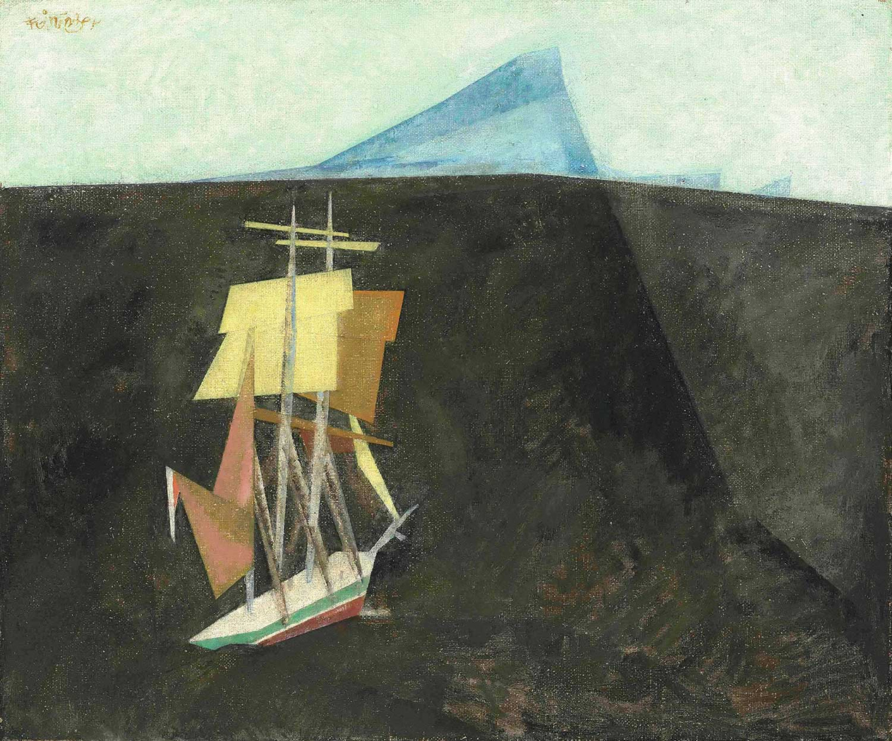 Lyonel Feininger Mavi Ada Kanvas Tablo