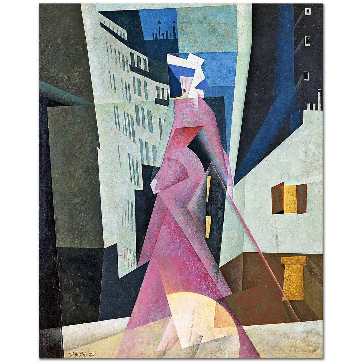 Lyonel Feininger Yoldaki Kadın Kanvas Tablo