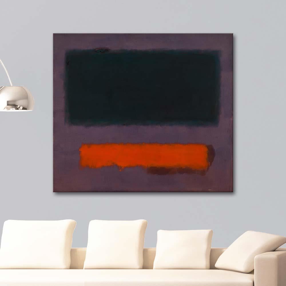 Mark Rothko Bordo Üzerinde Gri ve Turuncu No 8 Kanvas Tablo