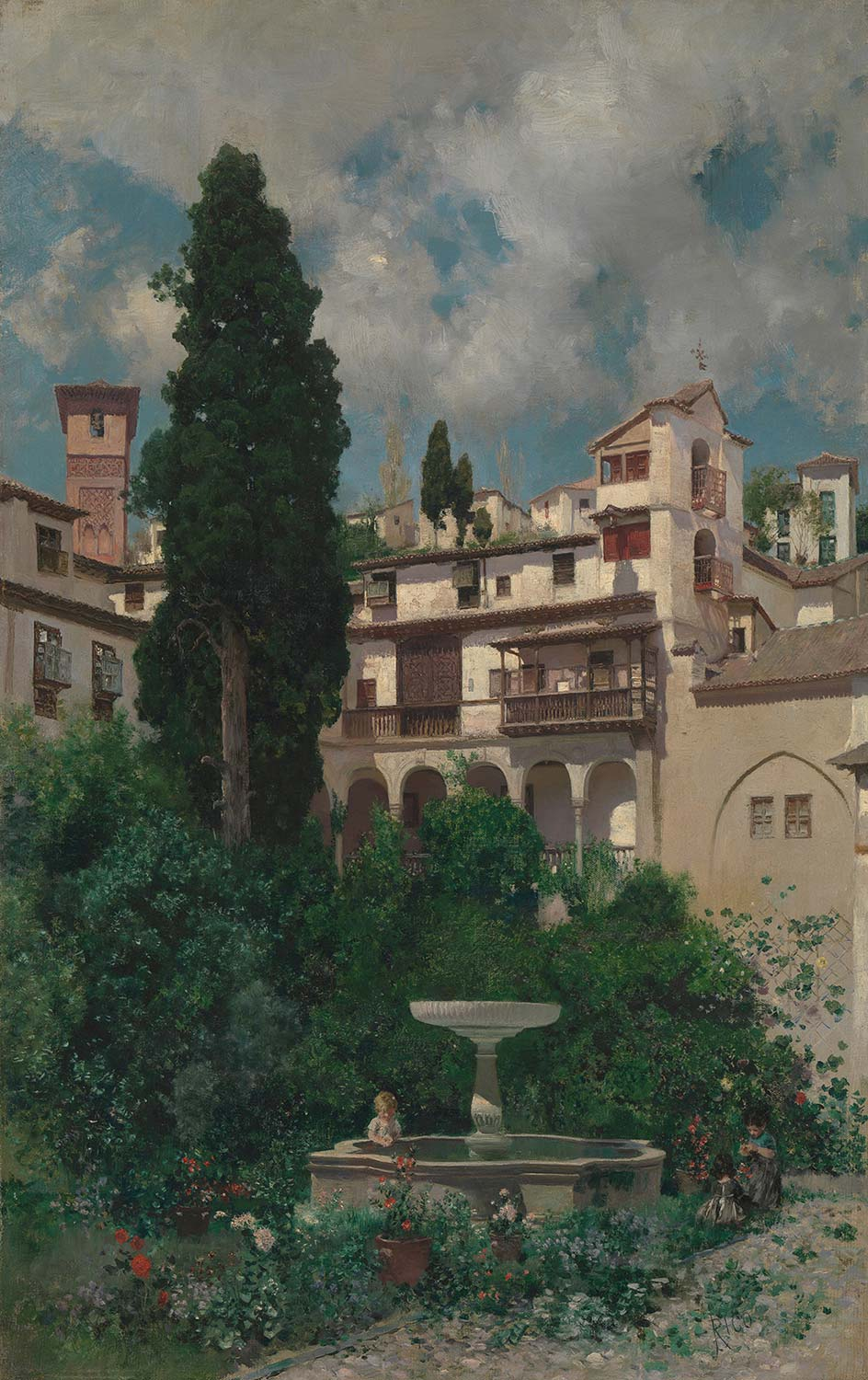 Martín Rico y Ortega A Spanish Garden Art Print