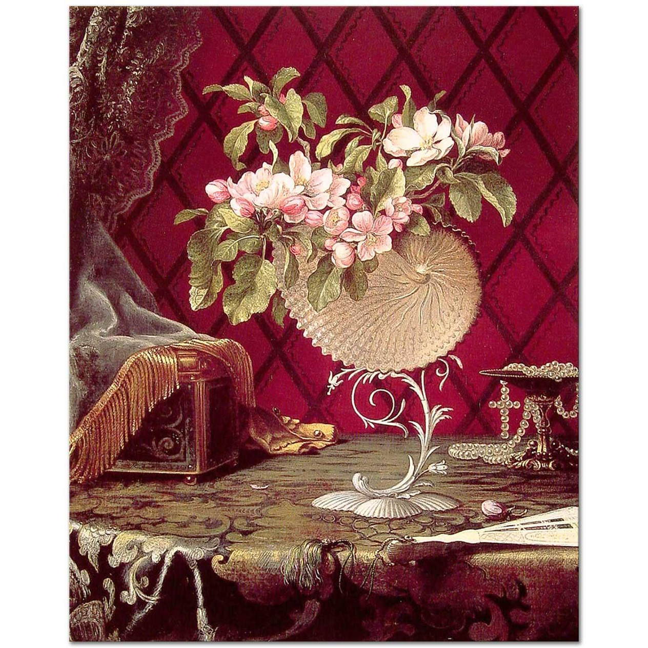 Still Life with Apple Blossoms in a Nautilus Shell by Martin Johnson Heade