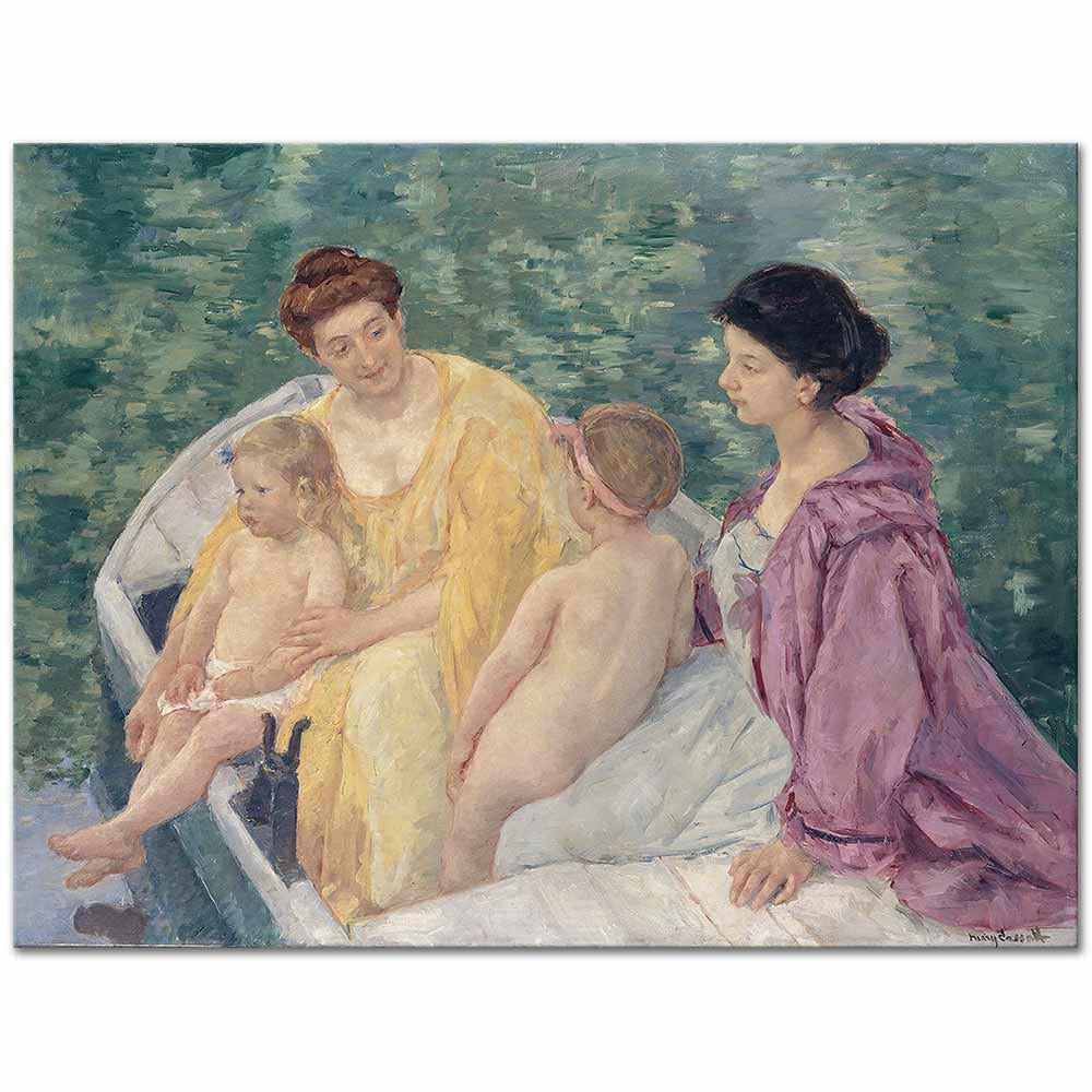 Two Mothers and their Children in a Boat by Mary Cassatt