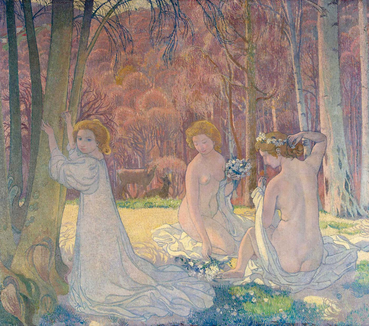 Maurice Denis Bahar Manzarasında Figürler Kanvas Tablo