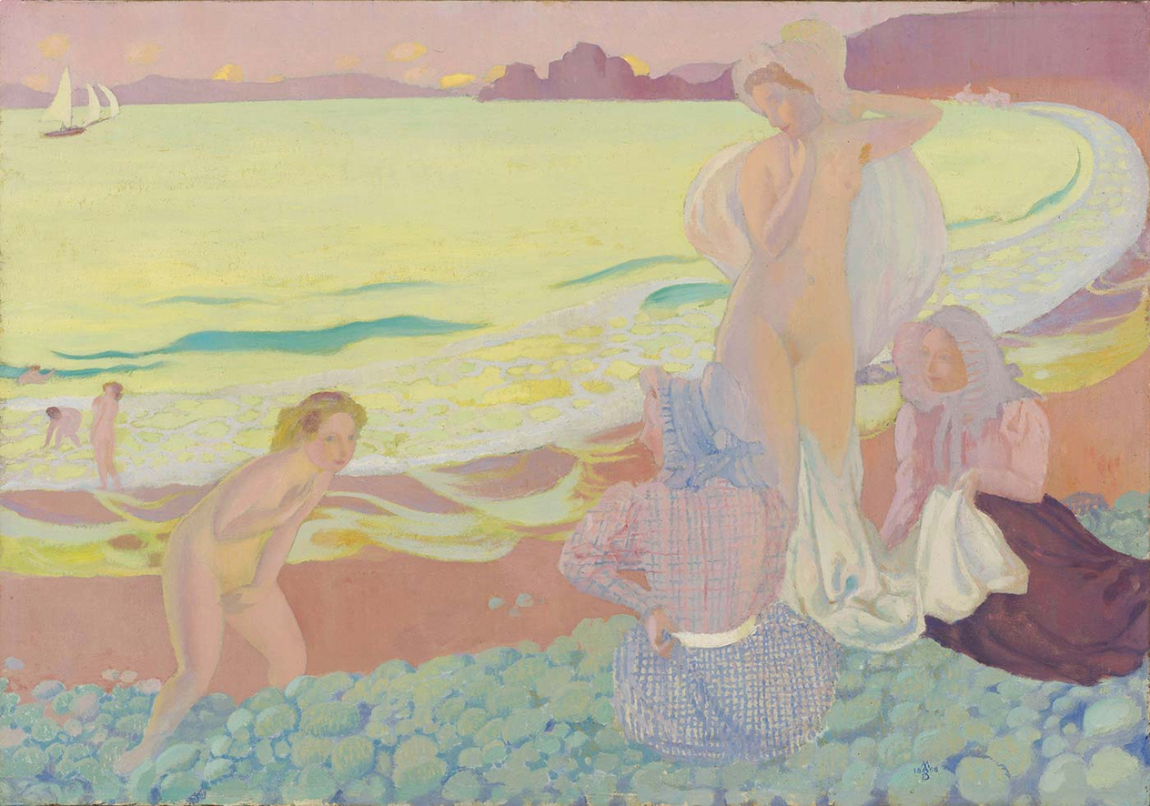 Maurice Denis Trestrignel Sahilinde Kanvas Tablo