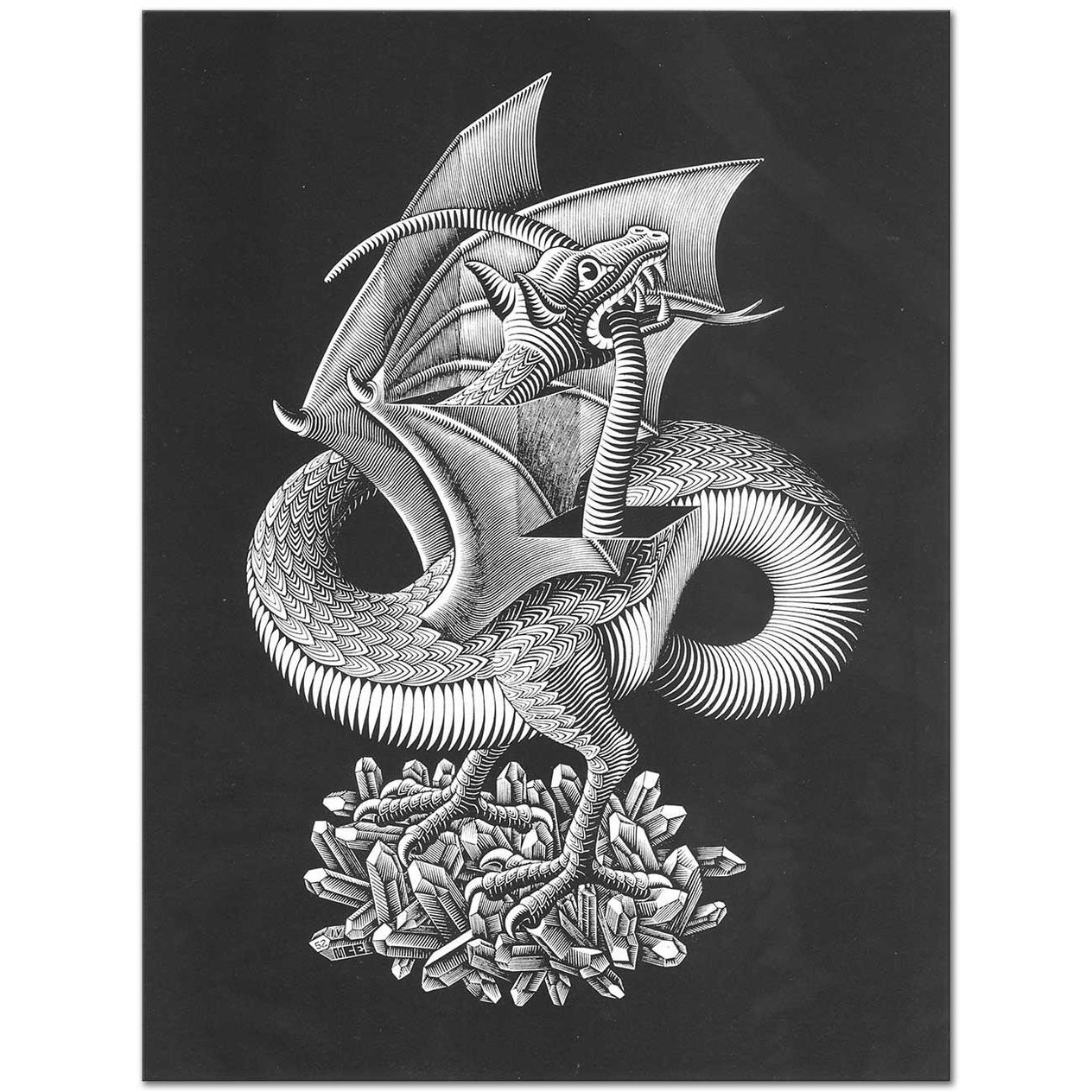 Maurits Cornelis Escher Ejderha Kanvas Tablo