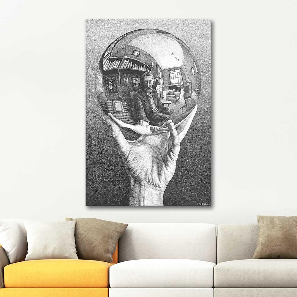 Maurits Cornelis Escher Hand with Reflecting Sphere Art Print