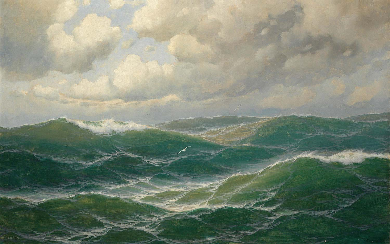 Max Jensen Seagulls Over The Waves Art Print