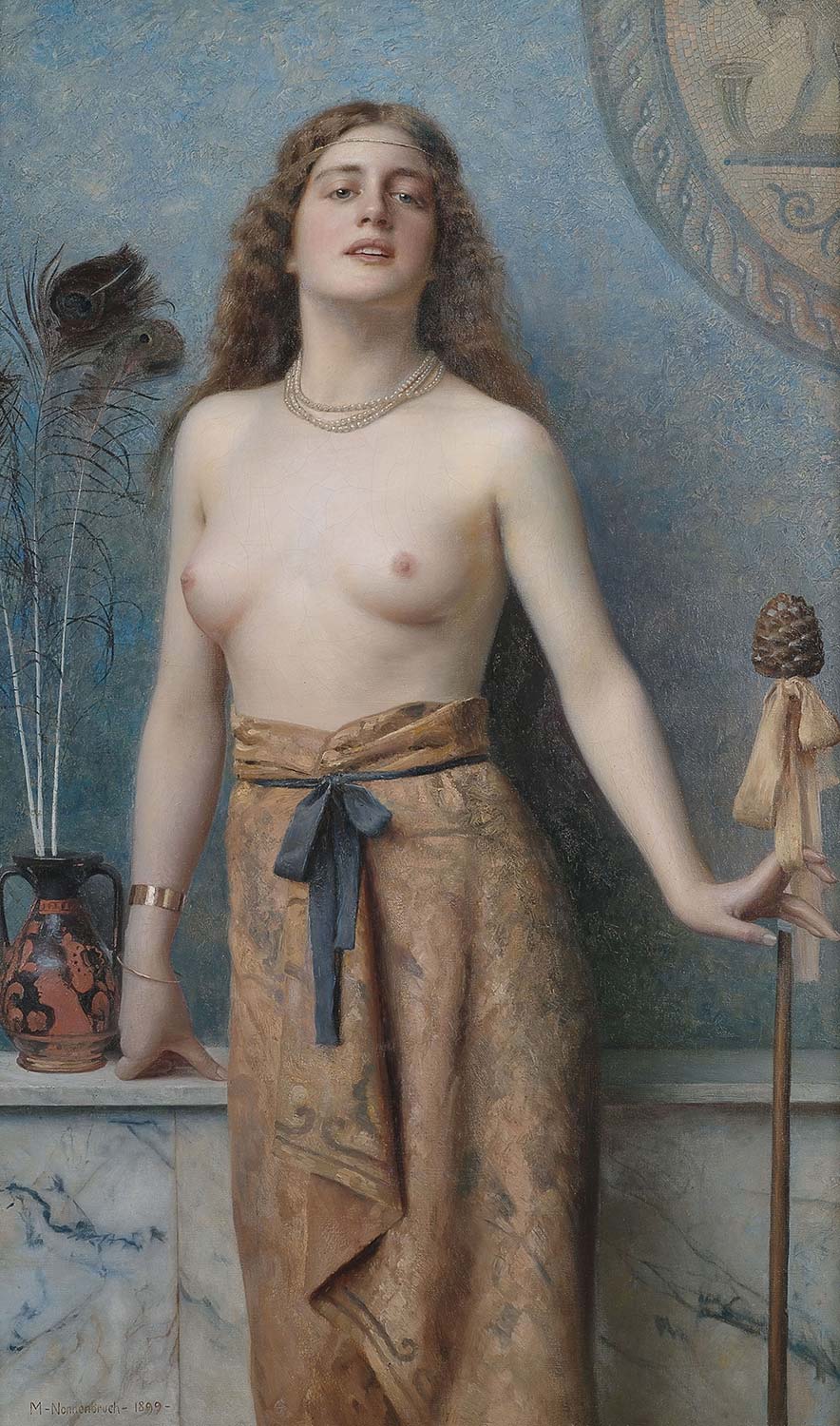 Max Nonnenbruch Young Bacchante with Thrysos Staff Art Print