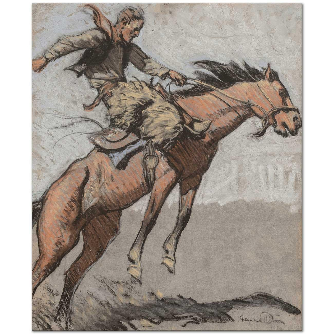 Maynard Dixon Bronco Buster Art Print