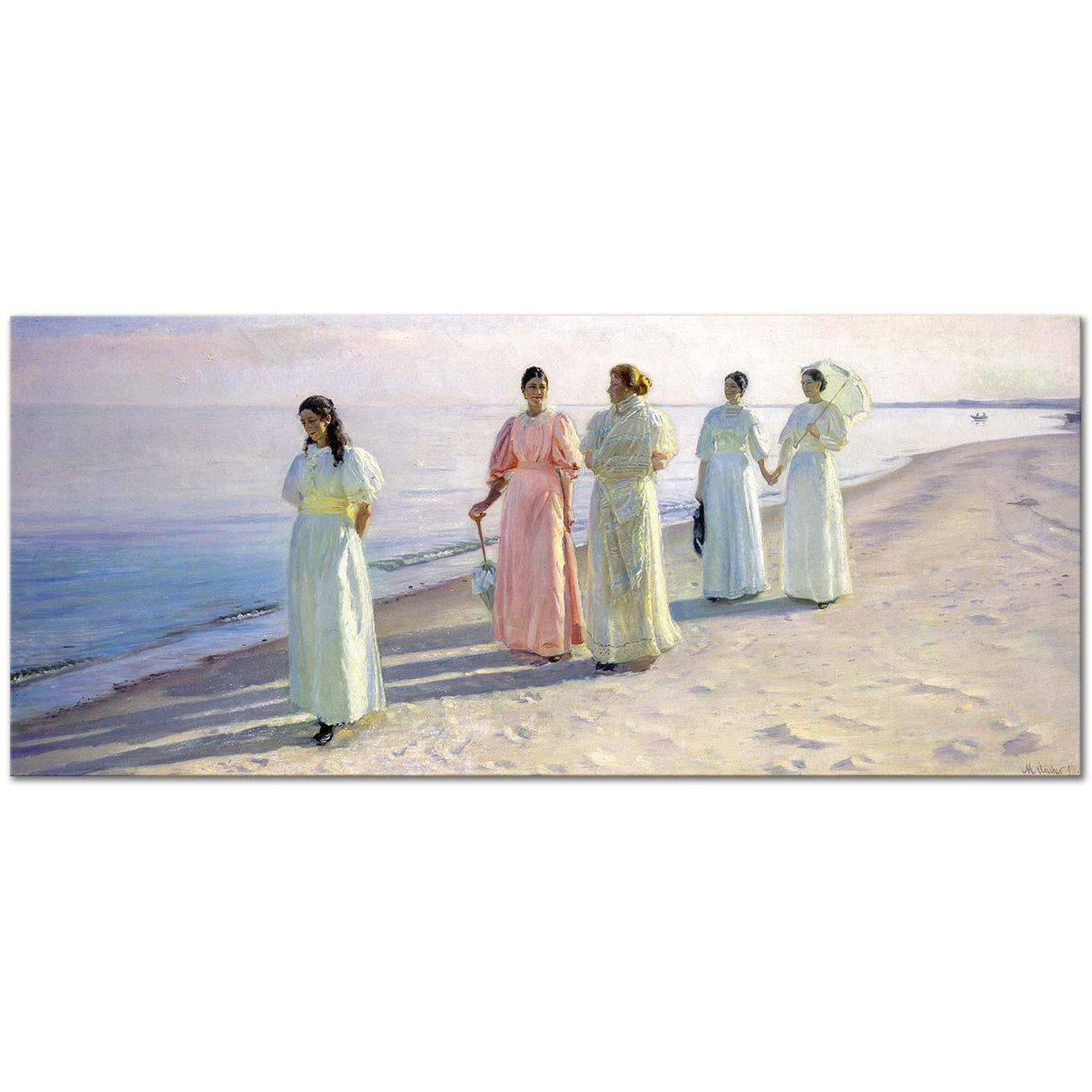 Michael Peter Ancher Sahilde Yürüyüş Kanvas Tablo