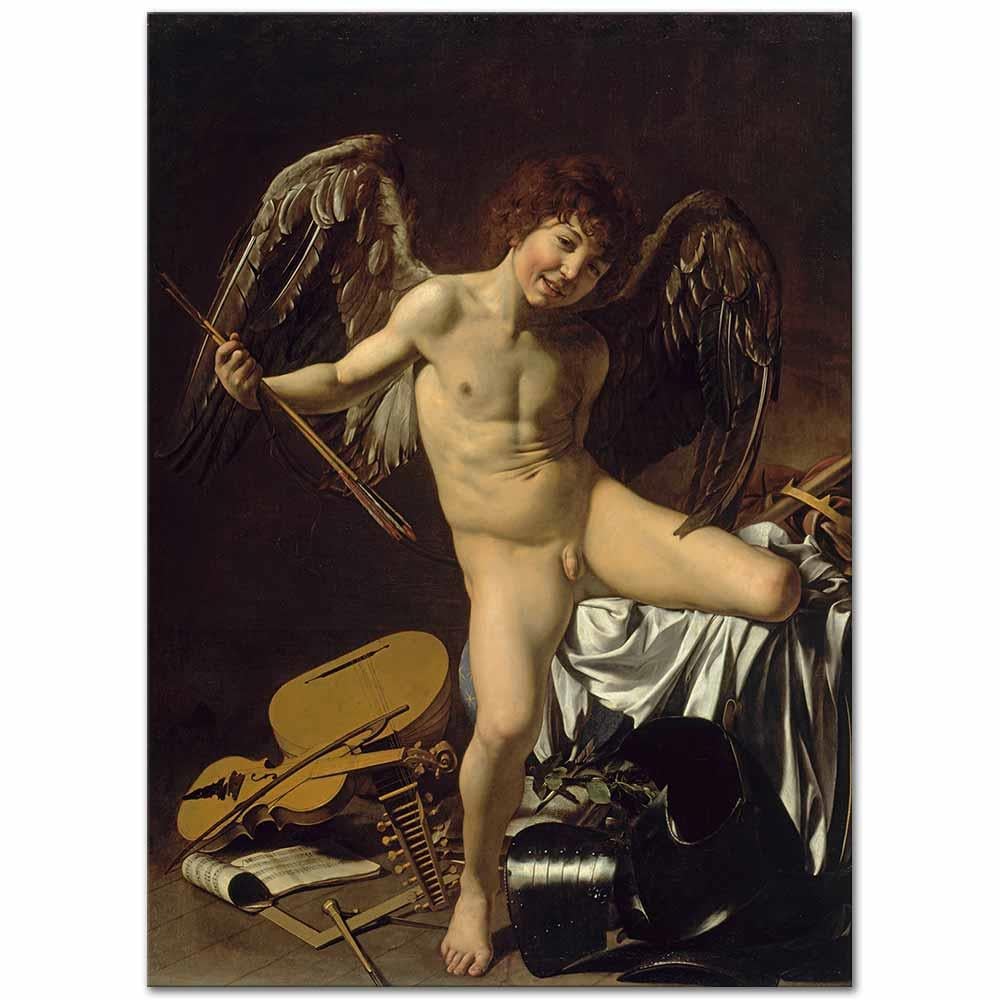 Michelangelo Caravaggio Aşk Meleği Victorious Kanvas Tablo