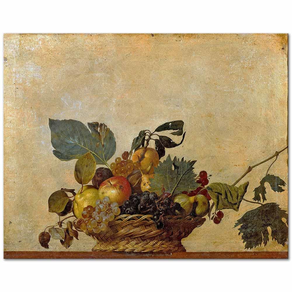 Michelangelo Caravaggio Meyve Sepeti Kanvas Tablo