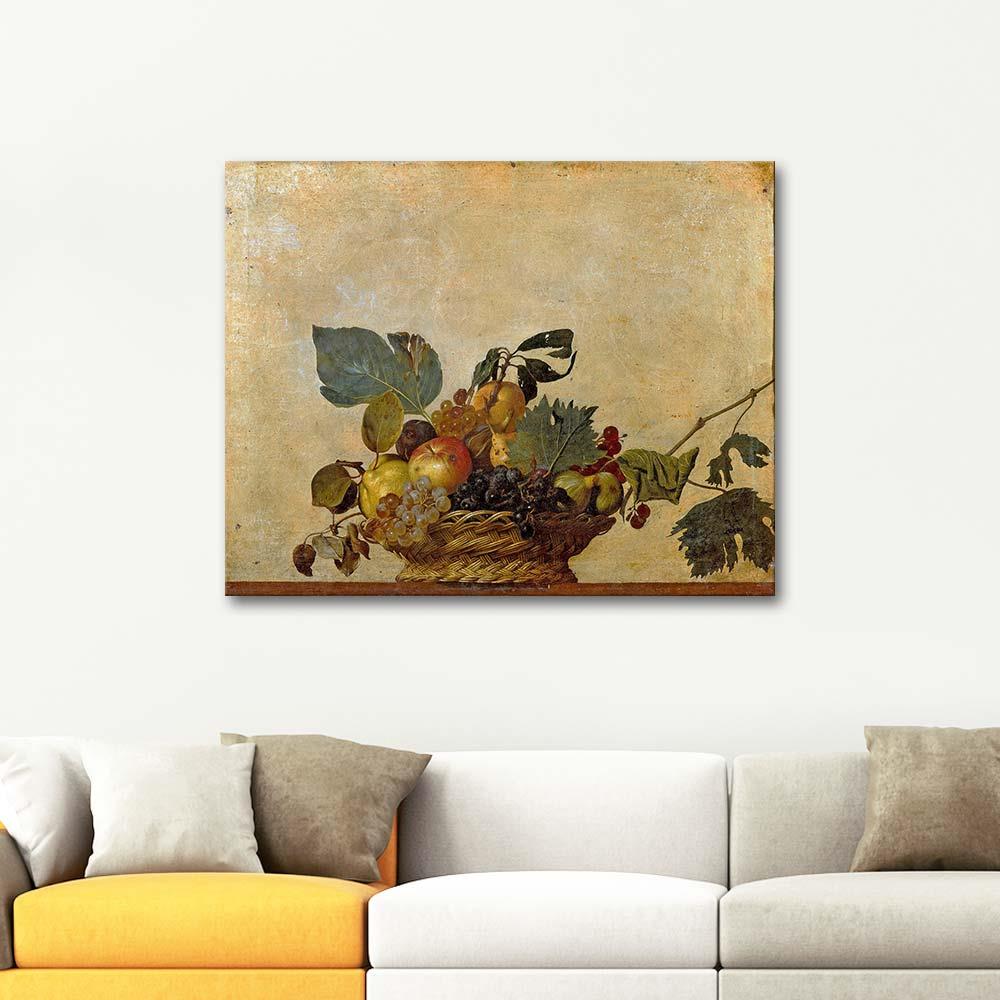 Michelangelo Caravaggio Meyve Sepeti Kanvas Tablo