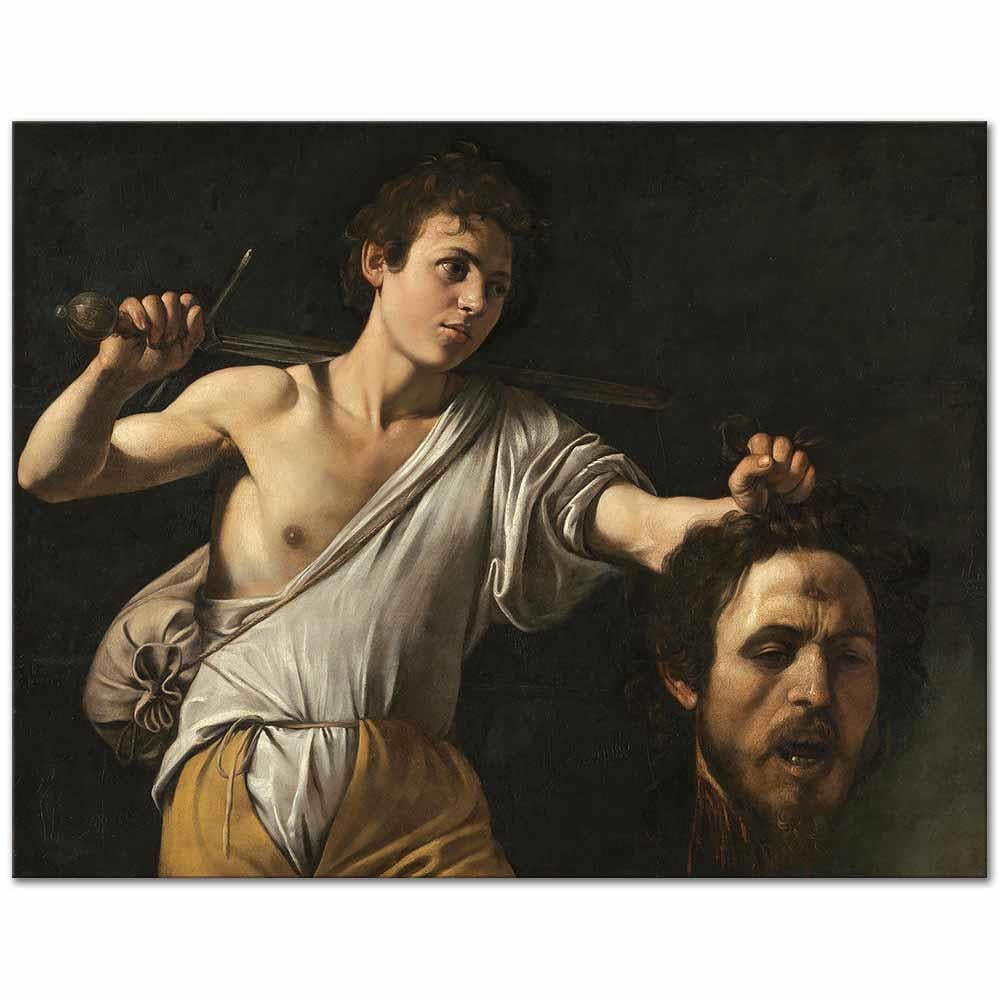 Michelangelo Caravaggio Davud Goliath'ın Kafası ile Kanvas Tablo