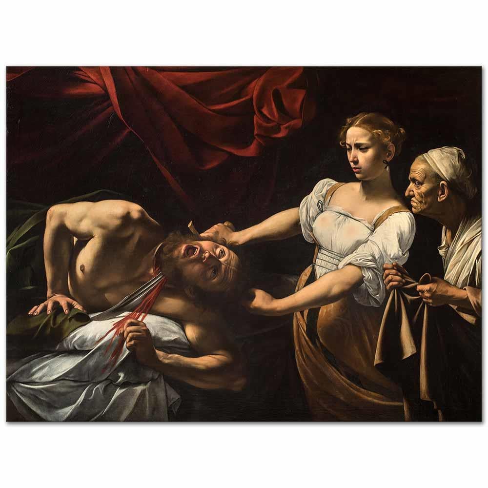 Michelangelo Caravaggio Judith Holofernes'in Kafasını Keserken Kanvas Tablo