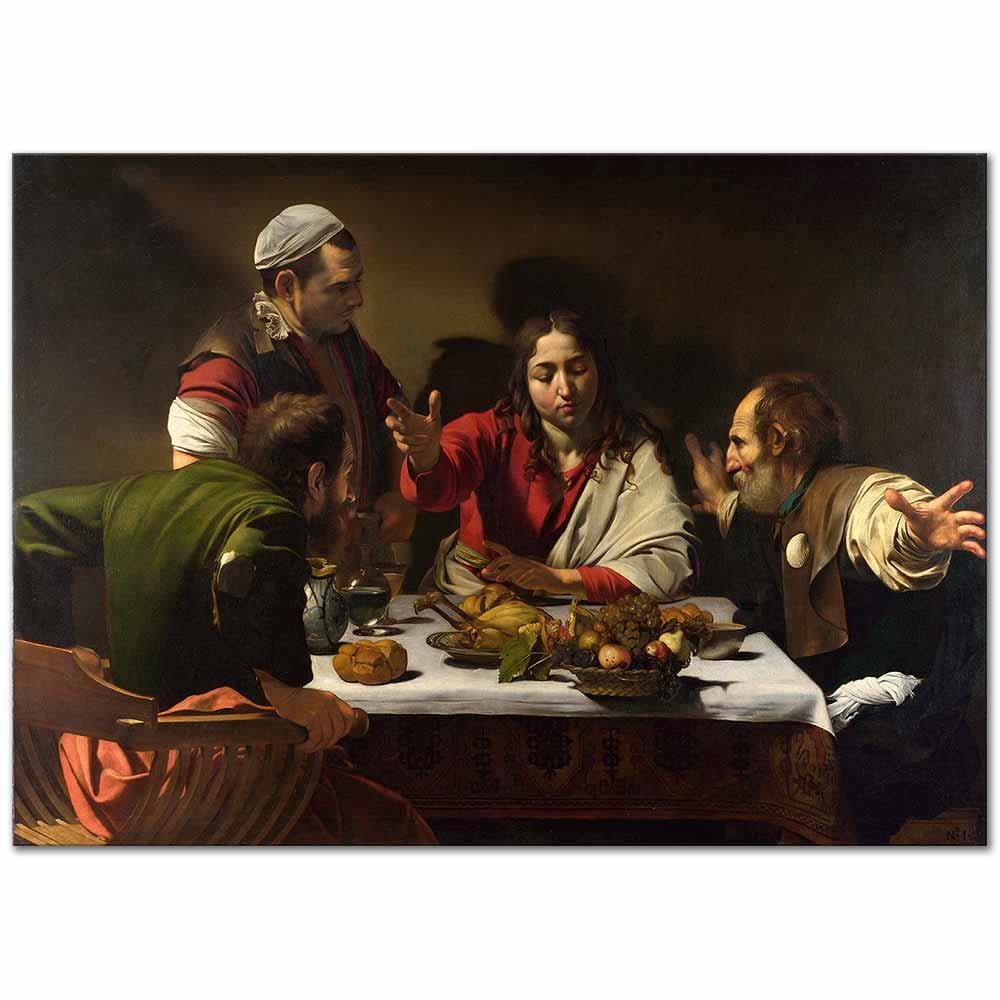Michelangelo Caravaggio Emmaus'ta Son Akşam Yemeği Kanvas Tablo