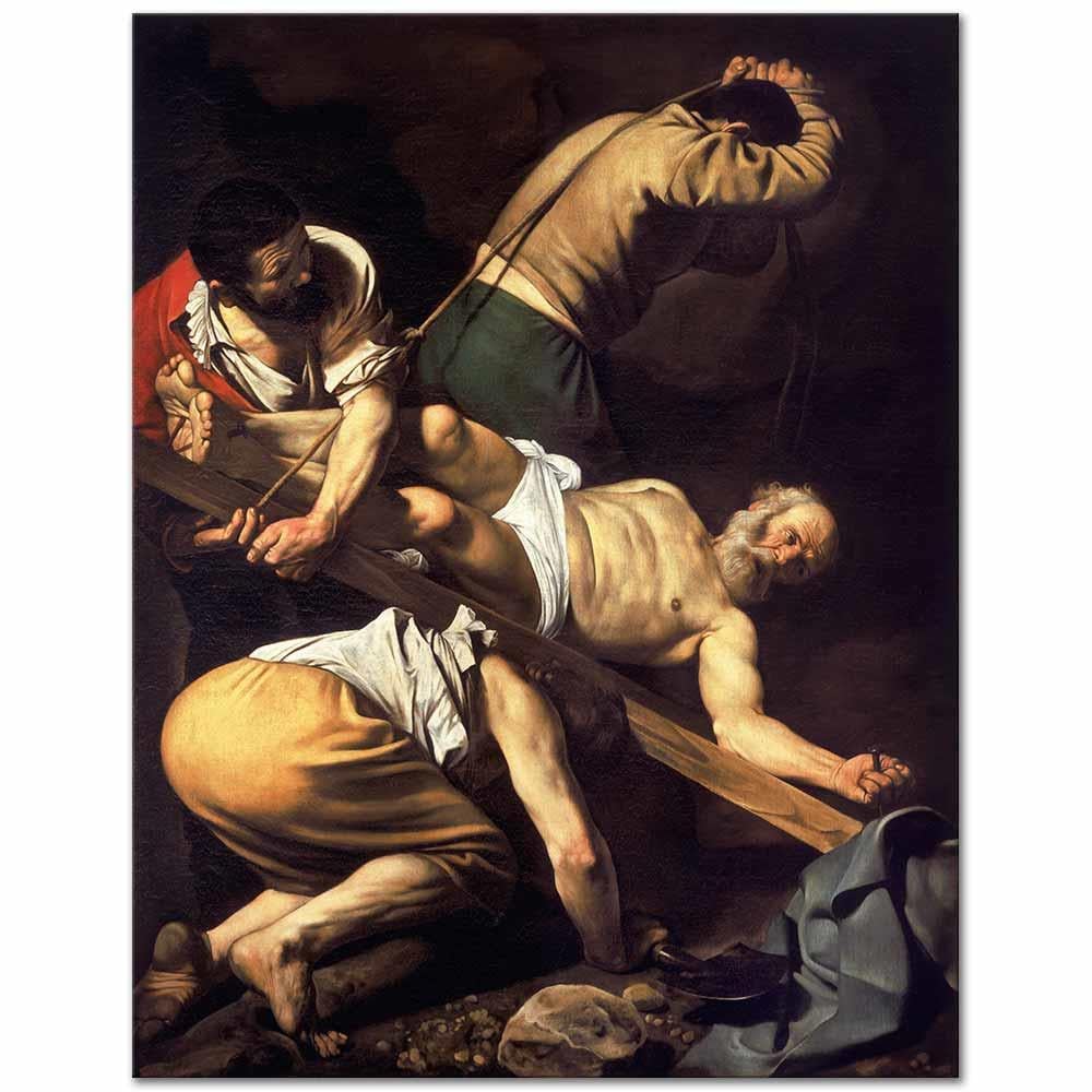 Michelangelo Caravaggio Aziz Peter'in Çarmıha Gerilmesi Kanvas Tablo