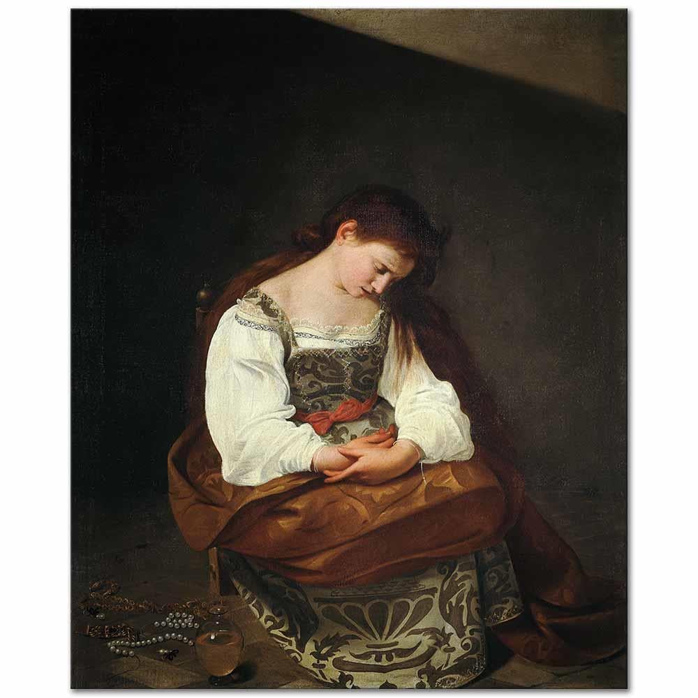 Michelangelo Caravaggio Tövbekar Mary Magdalene Kanvas Tablo