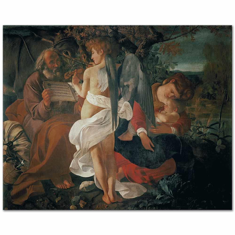 Michelangelo Caravaggio Mısır'a Kaçış Yolculuğunda Mola Kanvas Tablo