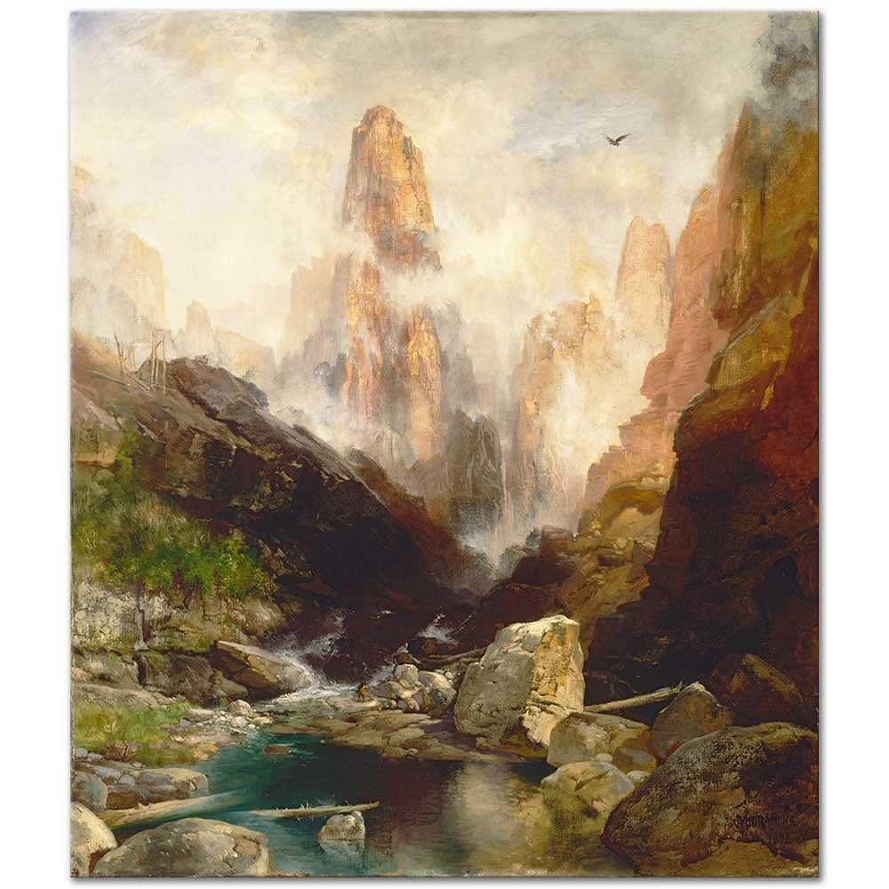Thomas Moran Kanab Konyonunda Sis, Utah Kanvas Tablo