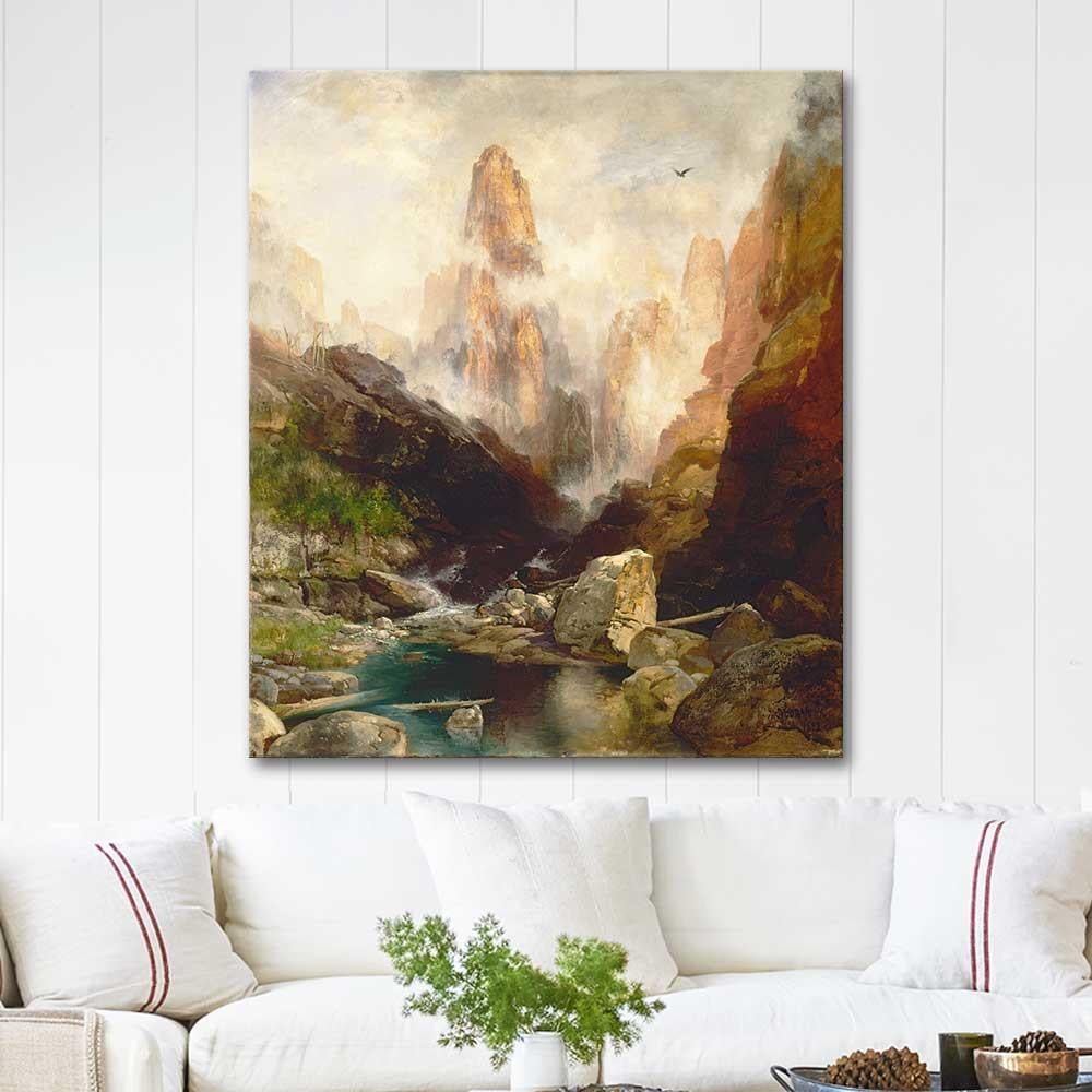 Thomas Moran Kanab Konyonunda Sis, Utah Kanvas Tablo