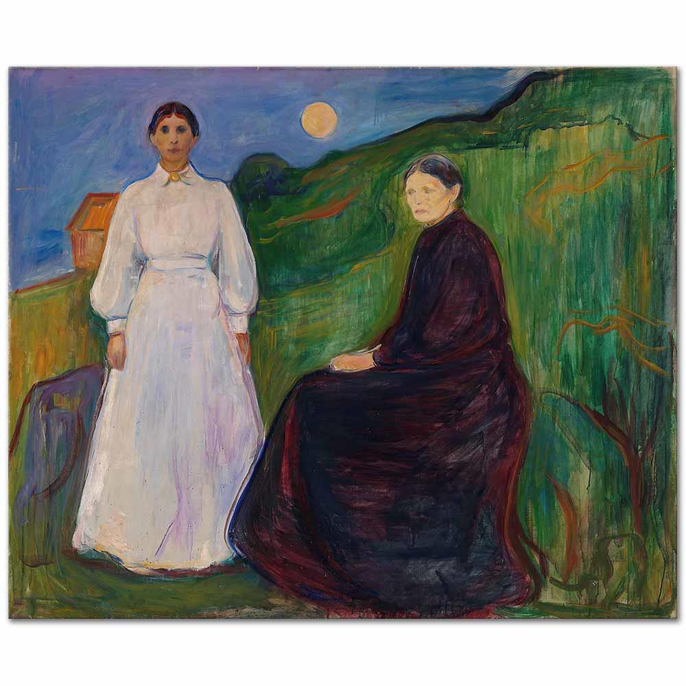Edvard Munch Anne ve Kızı Kanvas Tablo