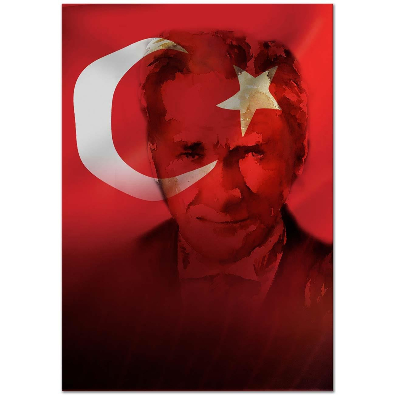 Mustafa Kemal Atatürk ve Türk Bayrağı I Kanvas Tablo
