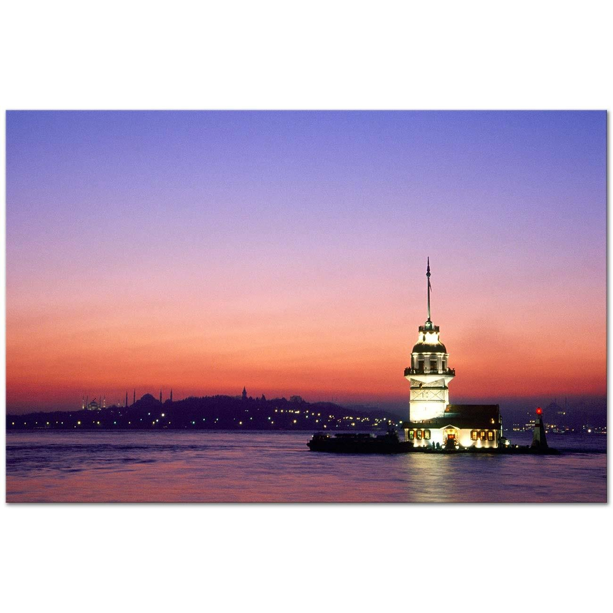 Mustafa Yılmaz Kız Kulesinde Akşam Kanvas Tablo