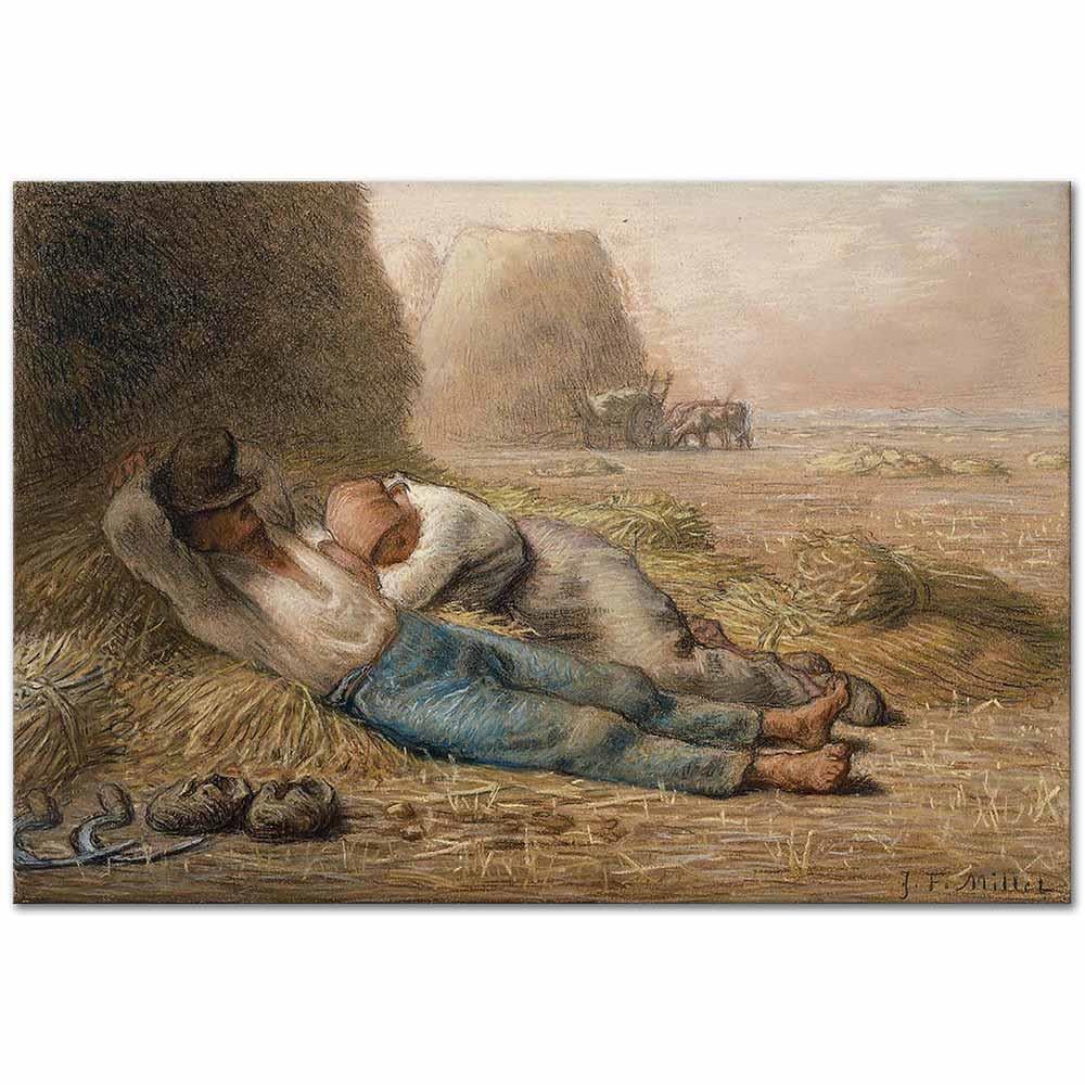 Jean-Francois Millet Öğlen Molası Kanvas Tablo
