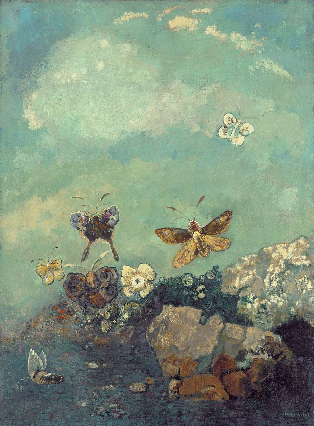 Odilon Redon Kelebekler Kanvas Tablo