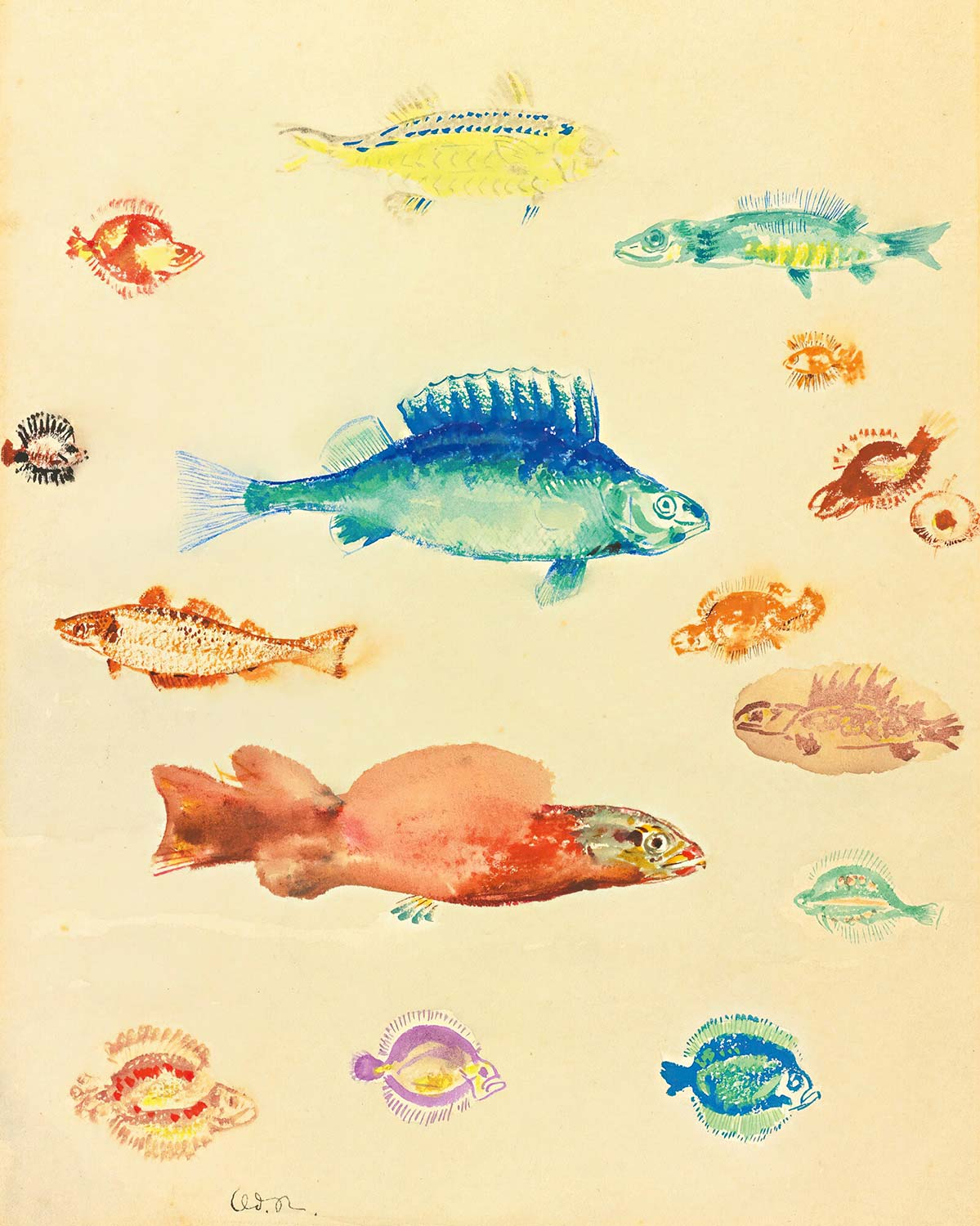 Odilon Redon Poissons Art Print