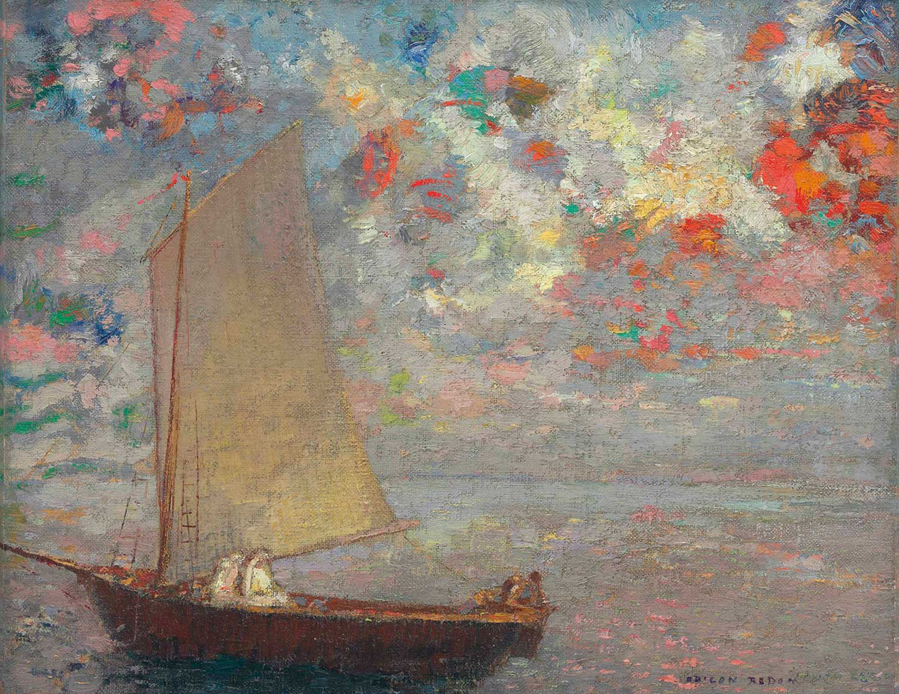Odilon Redon The Boat with Two White Women Art Print