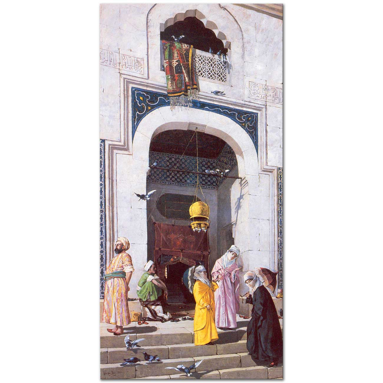 Osman Hamdi Bey Cami Kapısında Feraceli Kadınlar Kanvas Tablo