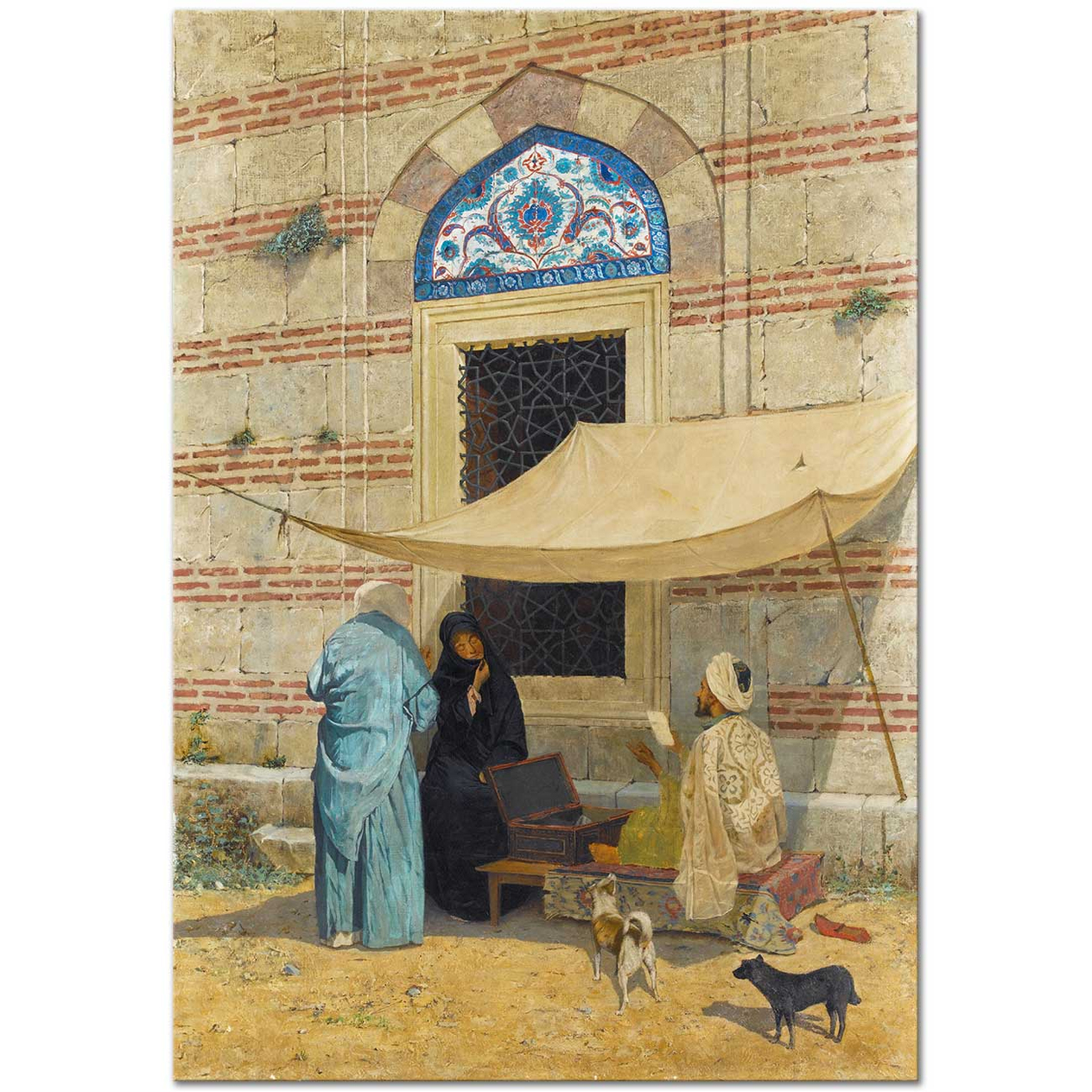 Osman Hamdi Bey Cami Önünde Arzuhalci Kanvas Tablo