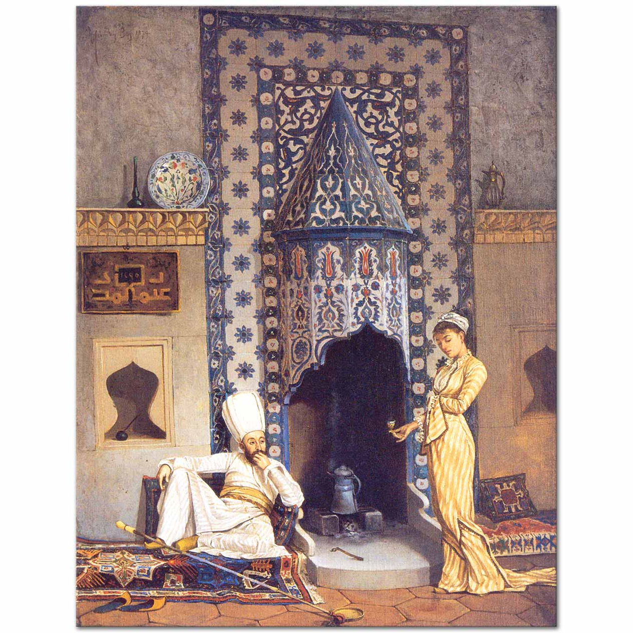 Osman Hamdi Bey Kahve Ocağı Kanvas Tablo