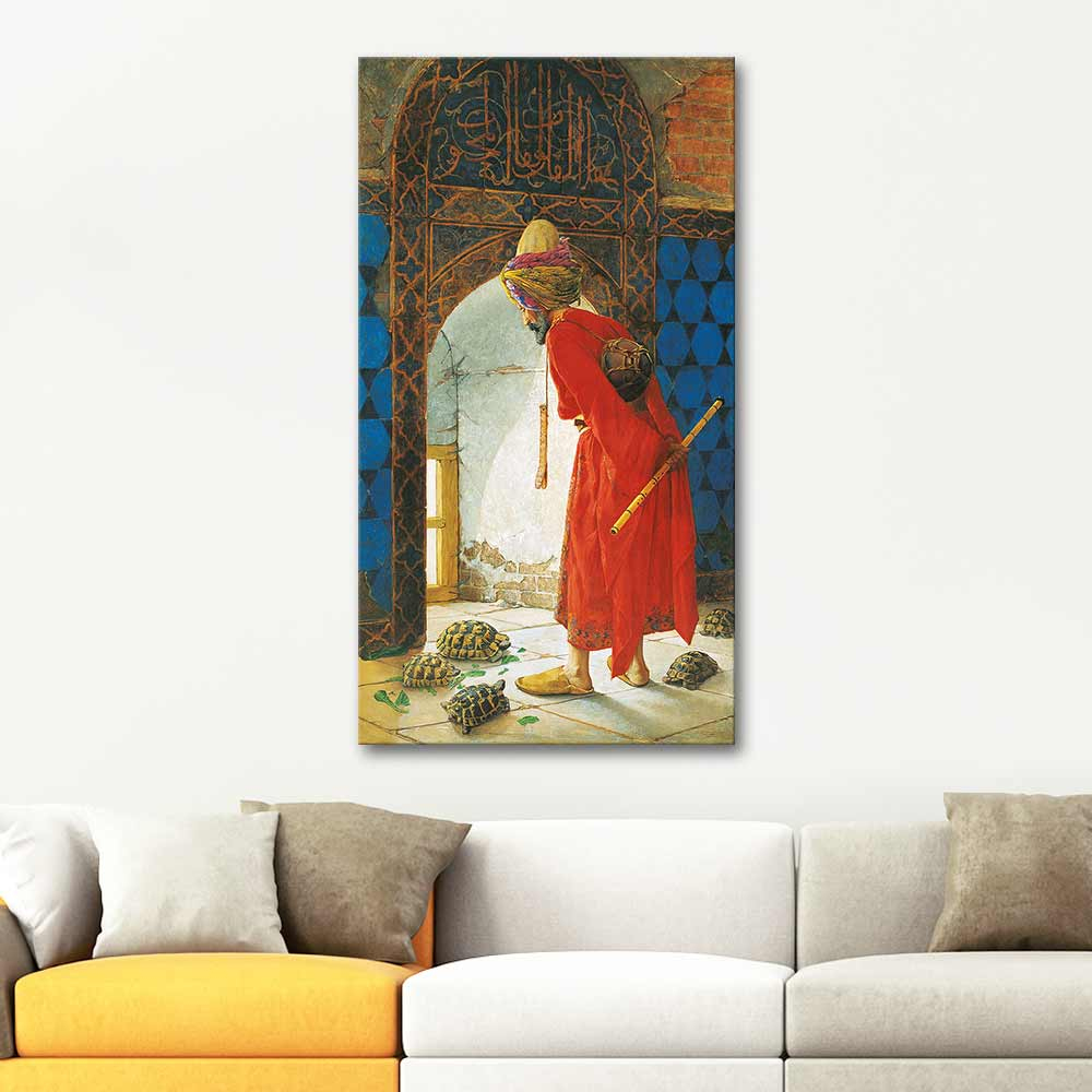 Osman Hamdi Bey Kaplumbağa Terbiyecisi Kanvas Tablo