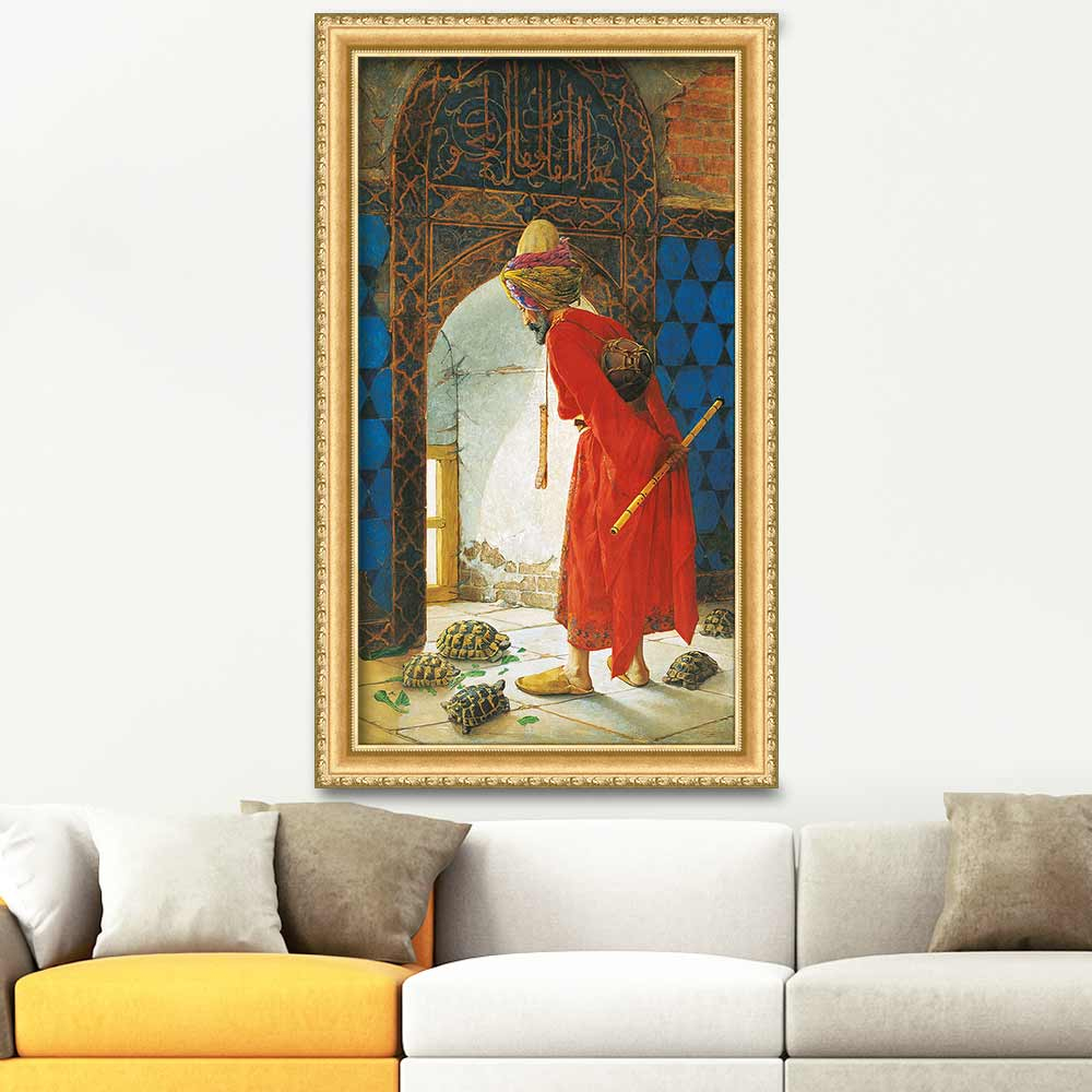 Osman Hamdi Bey Kaplumbağa Terbiyecisi Kanvas Tablo