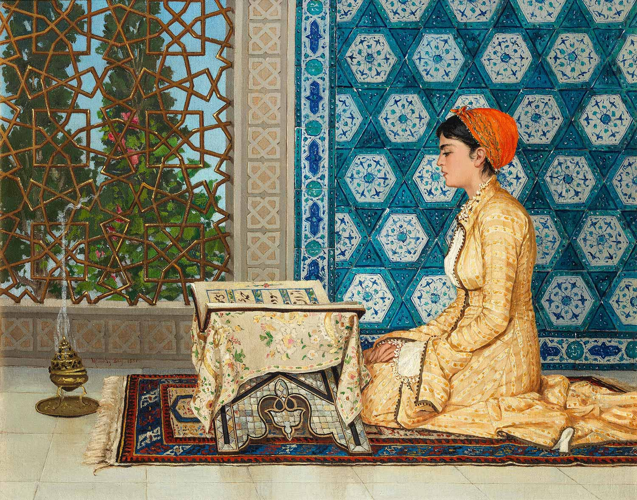 Osman Hamdi Bey Kuran Okuyan Kız Kanvas Tablo