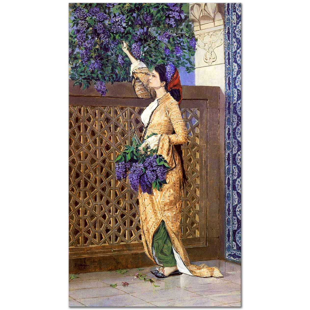 Osman Hamdi Bey Leylak Toplayan Kız Kanvas Tablo