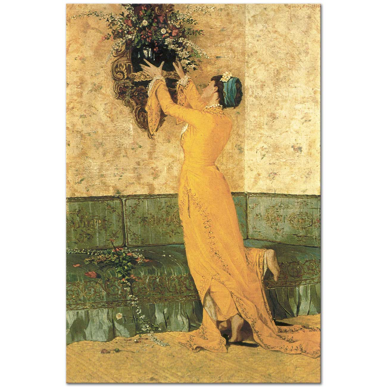 Osman Hamdi Bey Vazo Yerleştiren Kız 02 Kanvas Tablo