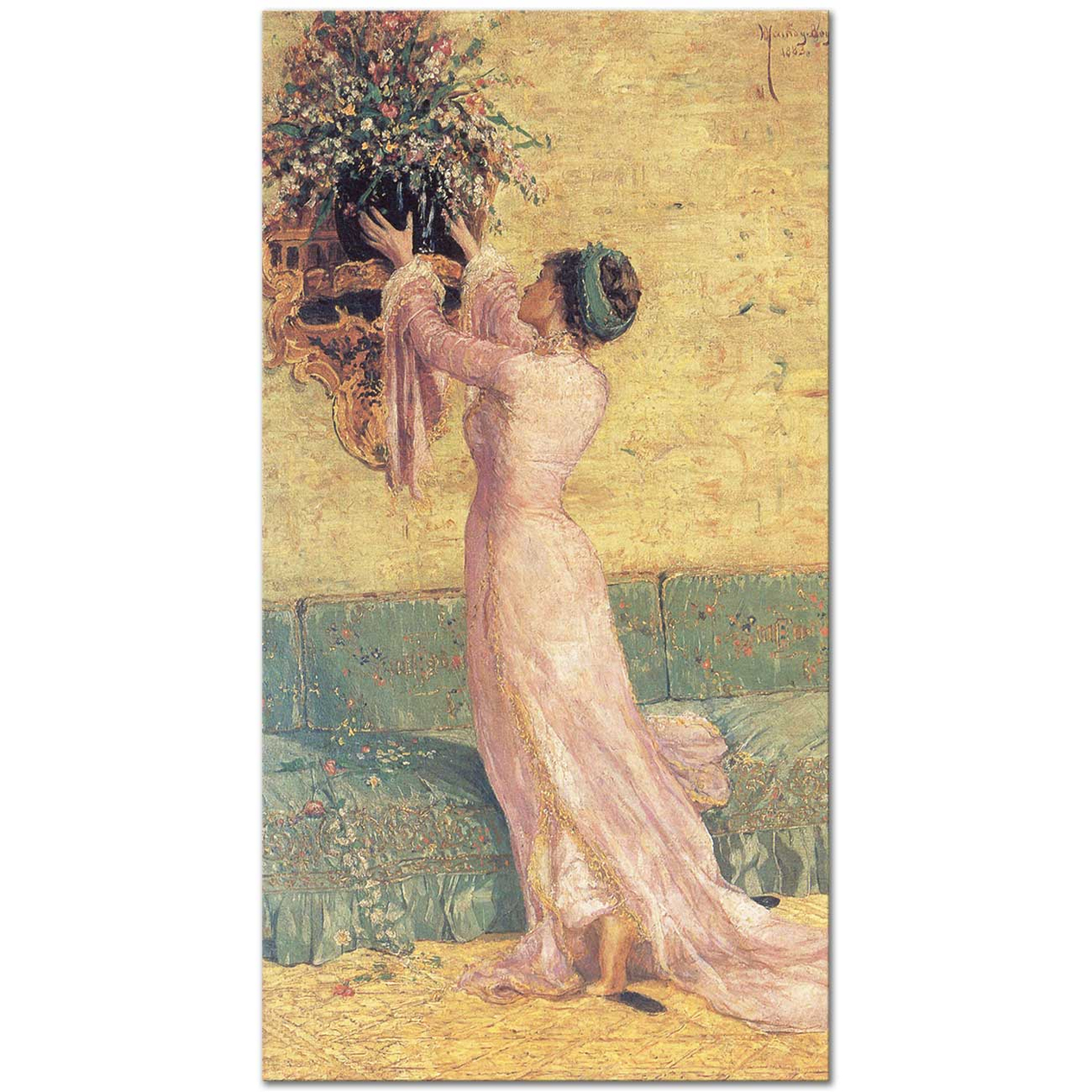 Osman Hamdi Bey Vazo Yerleştiren Kız Kanvas Tablo