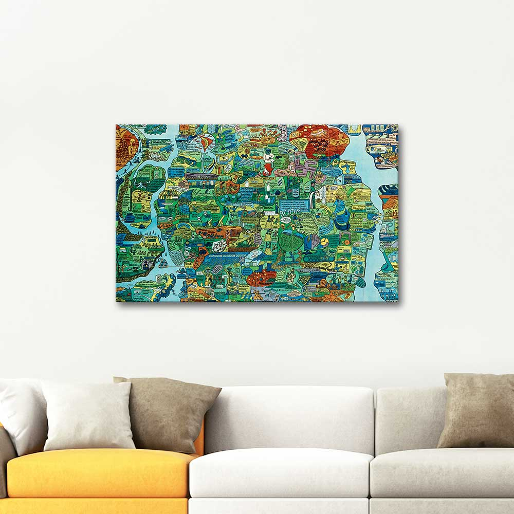 Öyvind Fahlström Section of World Map Puzzle Art Print