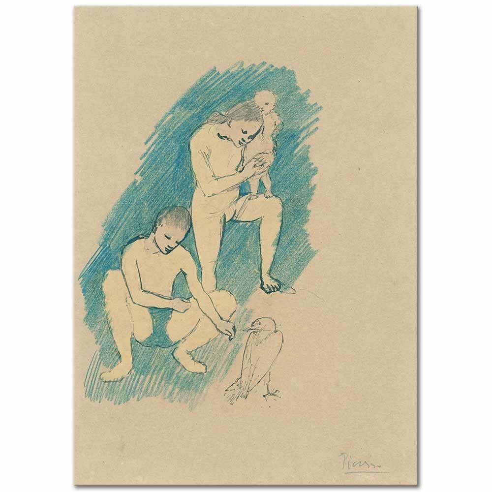 Pablo Picasso Karga ve Aile Kanvas Tablo