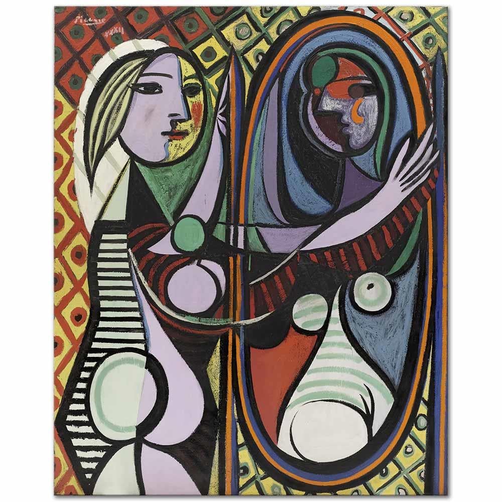 Pablo Picasso Ayna Önündeki Kız Kanvas Tablo