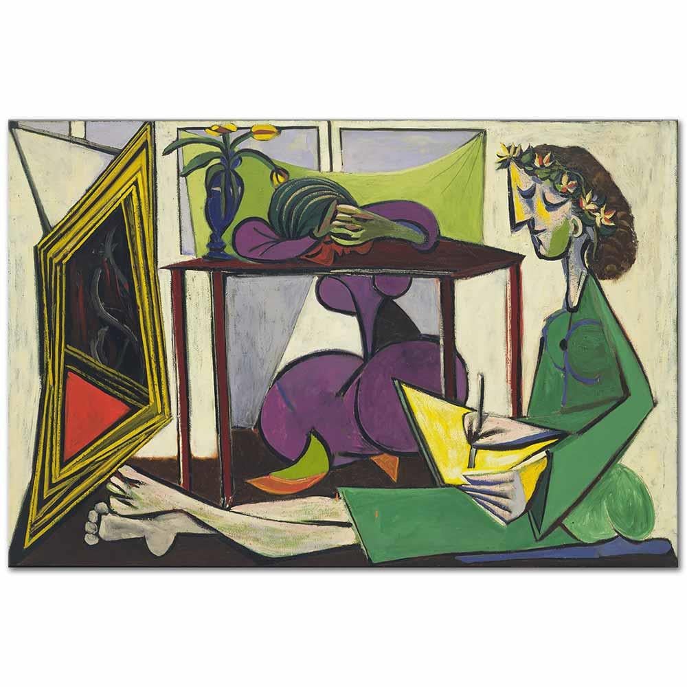Pablo Picasso Desen Çizen Kız Kanvas Tablo