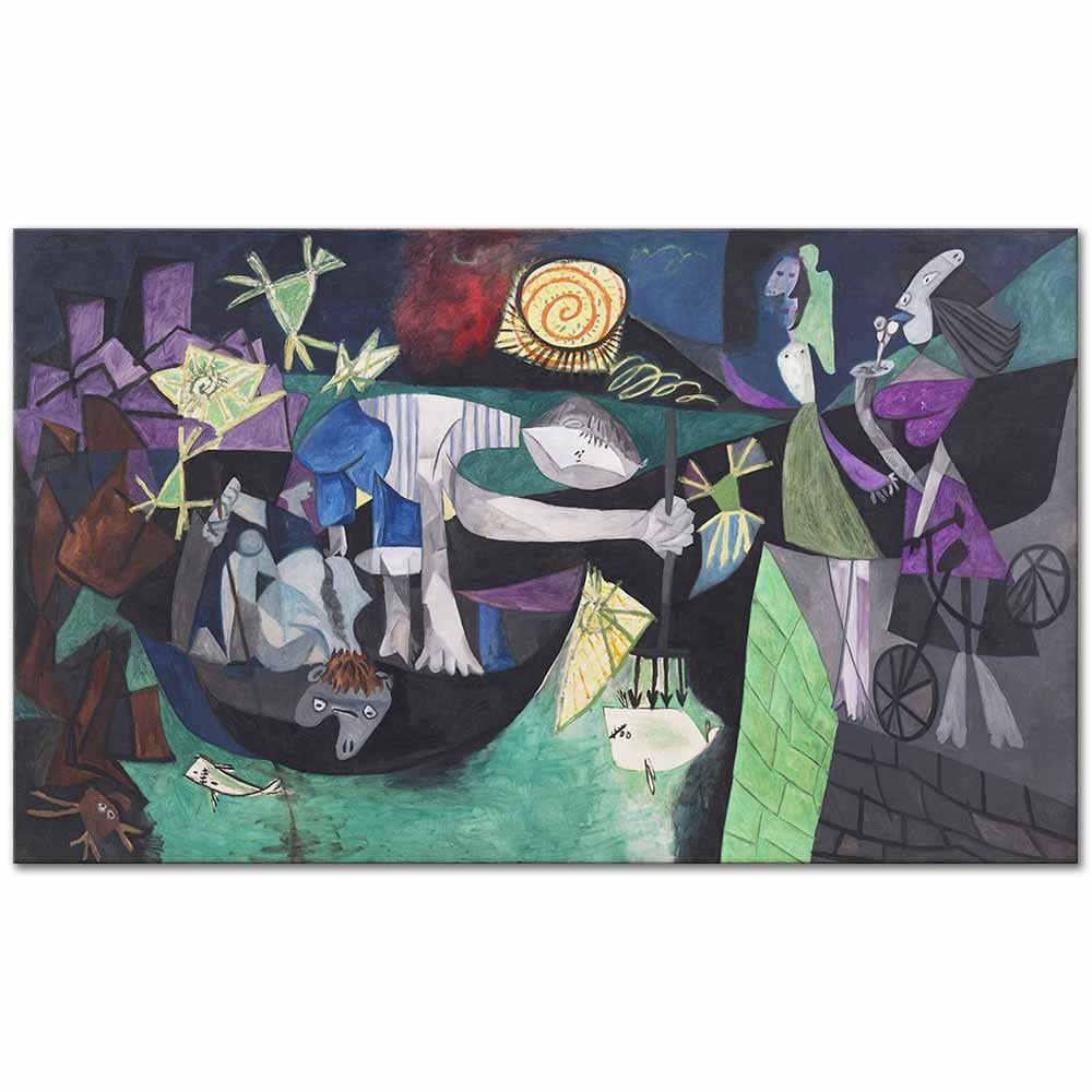 Pablo Picasso Antibes'te Gece Balık Avı Kanvas Tablo