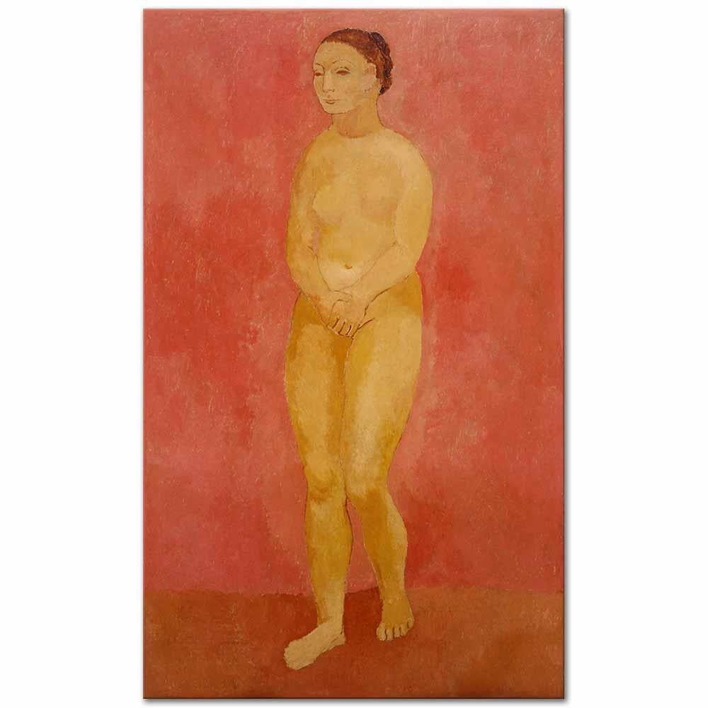 Pablo Picasso Ellerini Birleştirmiş Çıplak Kanvas Tablo