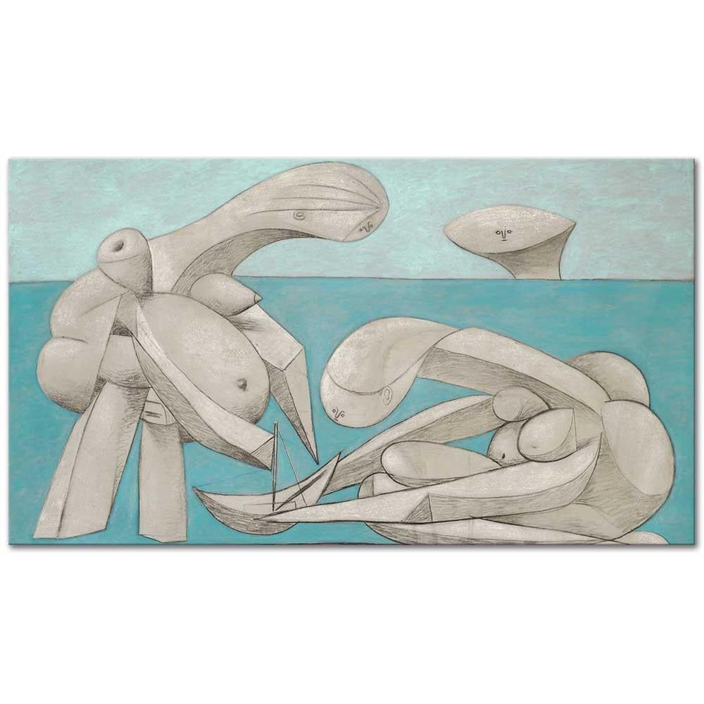 Pablo Picasso Sahilde Kanvas Tablo