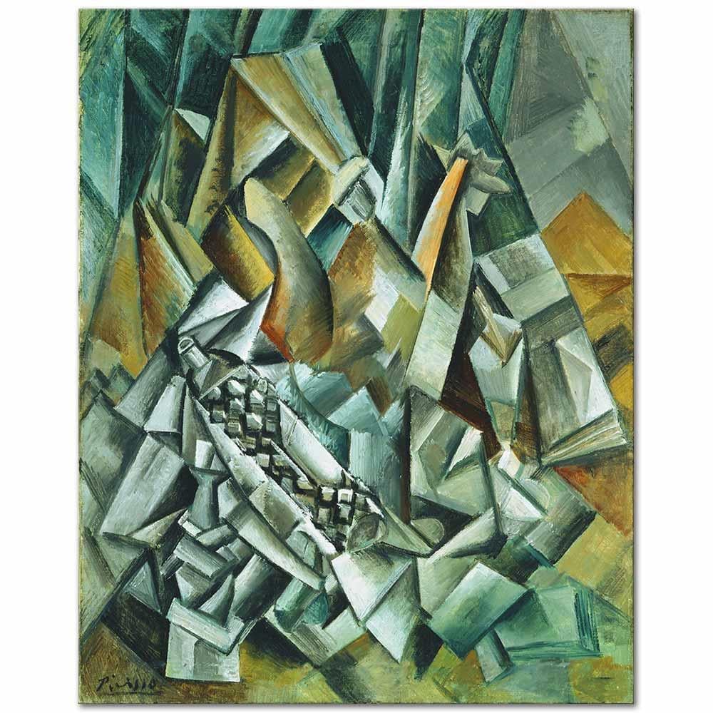 Pablo Picasso Likör Şişesi ile Natürmort Kanvas Tablo